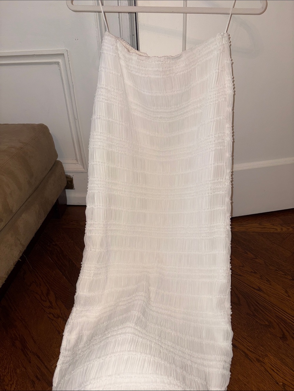 Princess Polly White Textured Maxi Skirt